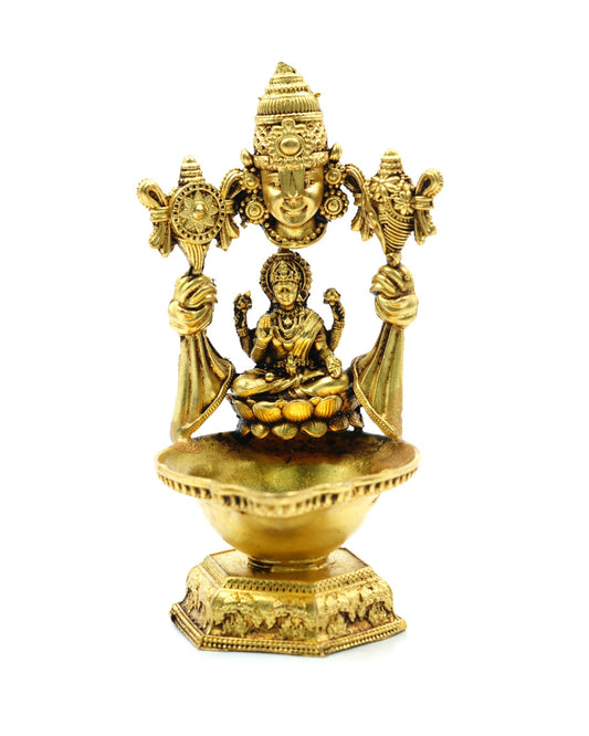 Brass Lakshmi Arch Diya – Decorative Pooja Oil Lamp