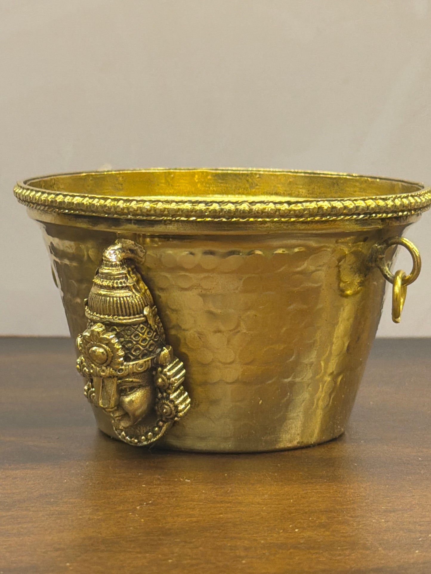 Handcrafted Brass Lakshmi Urli Bowl – Decorative Pooja Vessel - 2.6 Inches Height - 4 Inches Diameter