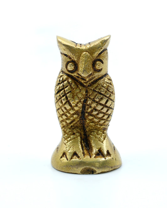 Brass Owl Figurine (Wisdom & Wealth Symbol)