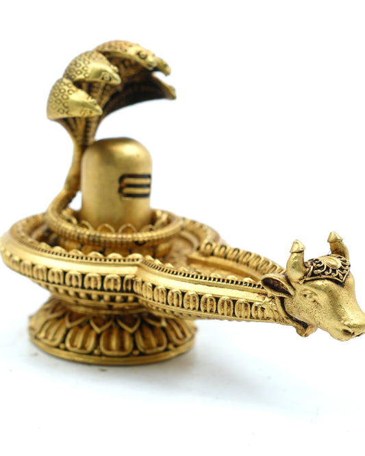 Brass Shivling with Nandi & Naag