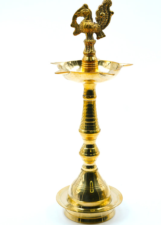 attractive 5 pointed brass diya