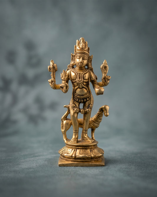 Kalabhairava Gold Finish Standing Idol – 5.8 Inches