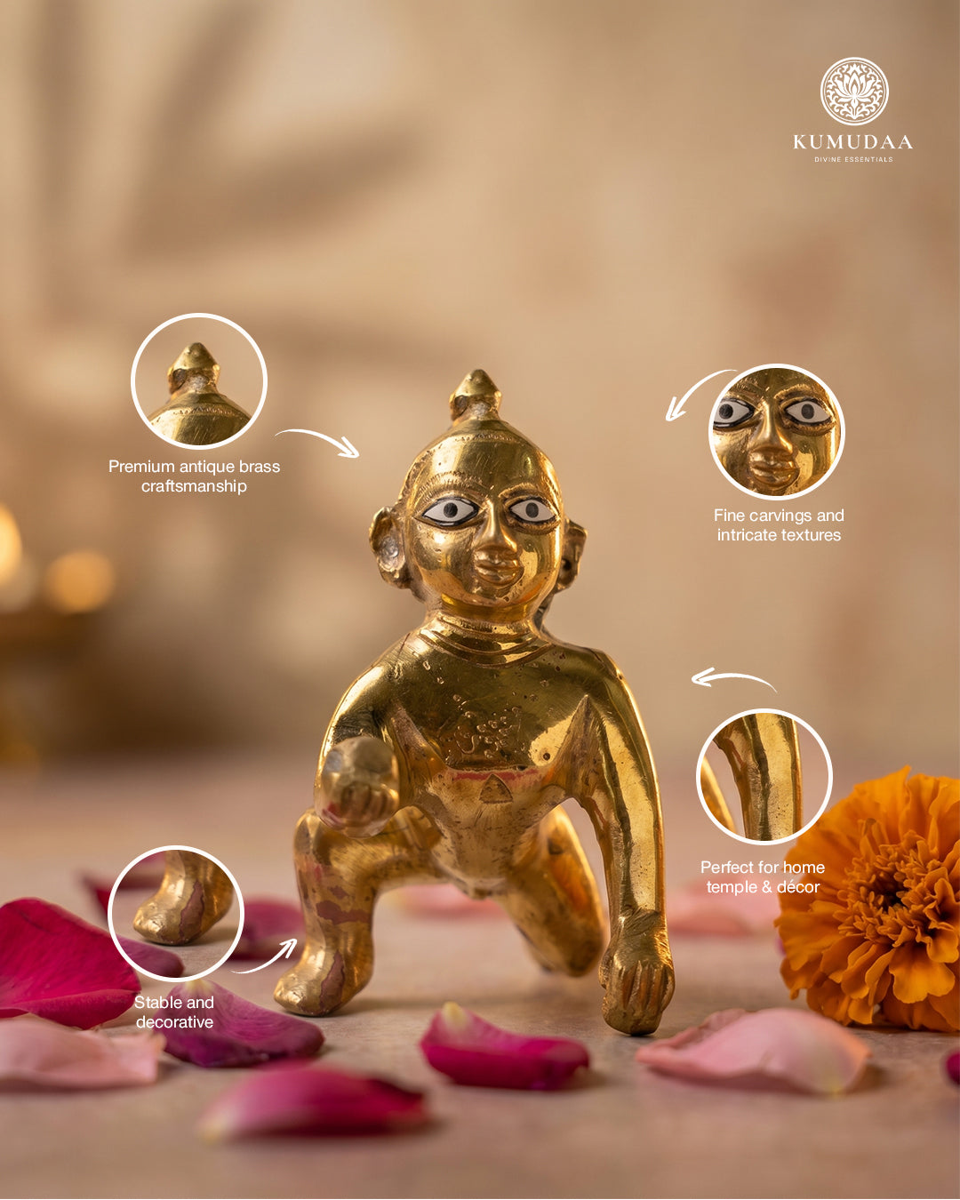 Crawling Krishna Idol – 6 Inches