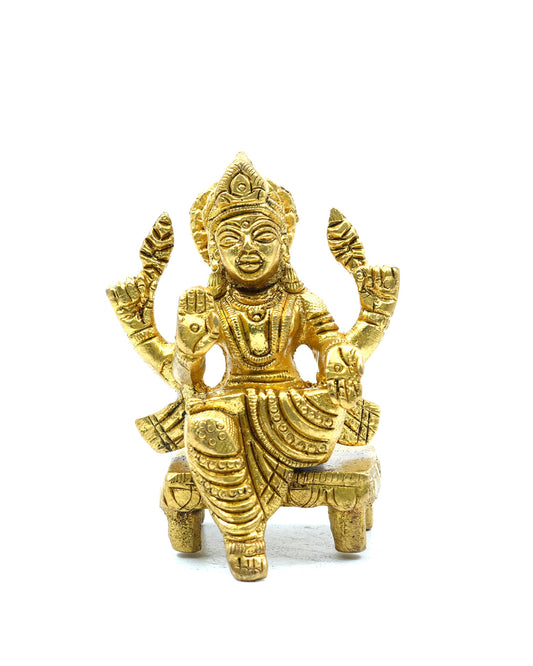 Lakshmi Devi on Base – Gold Finish Idol (3 Inches)