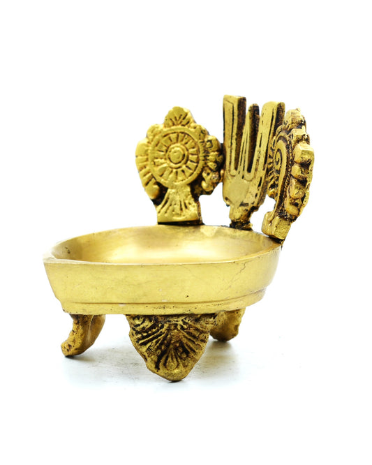 Medium sized solid shanku chakra nama akhand diya