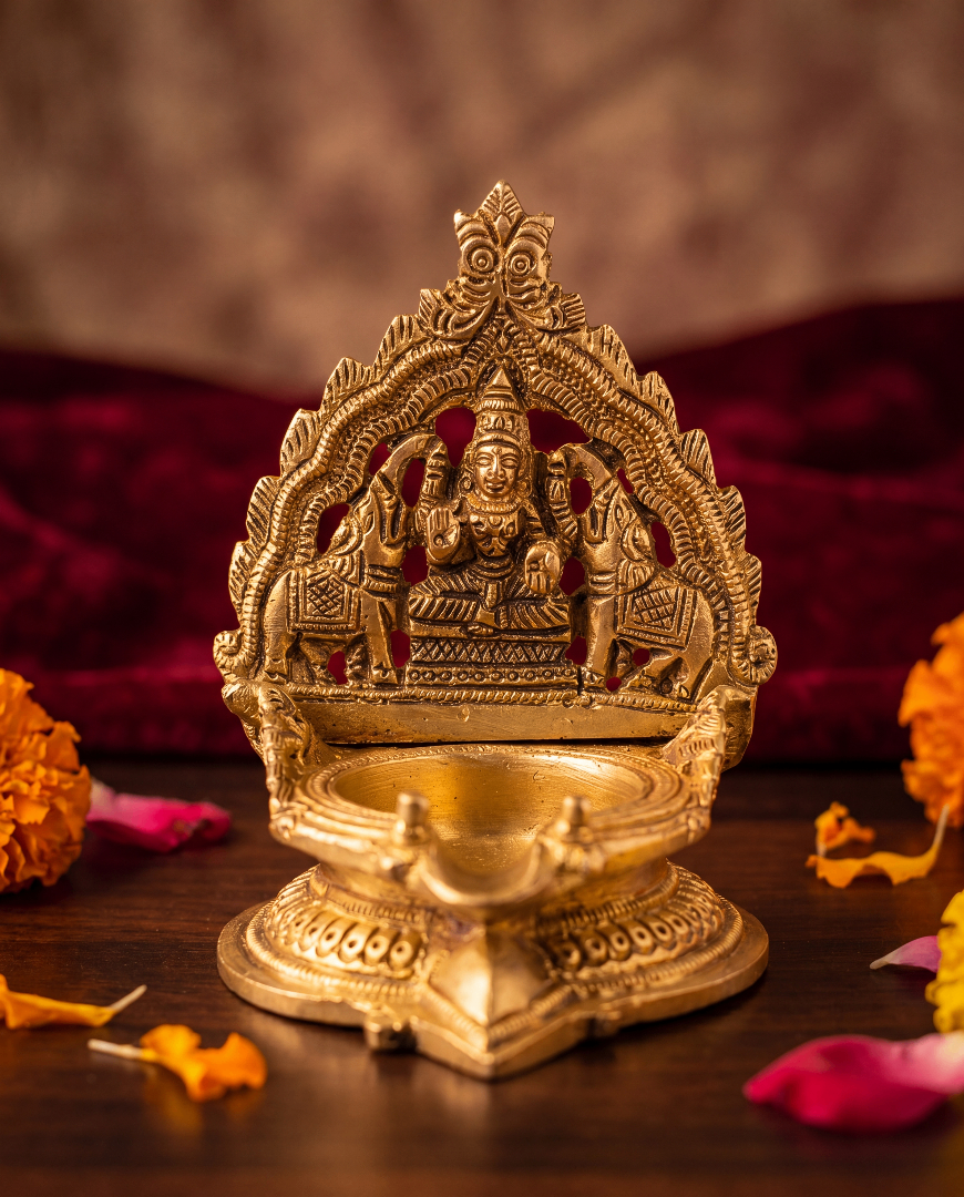 Brass Gajalakshmi Diya –
