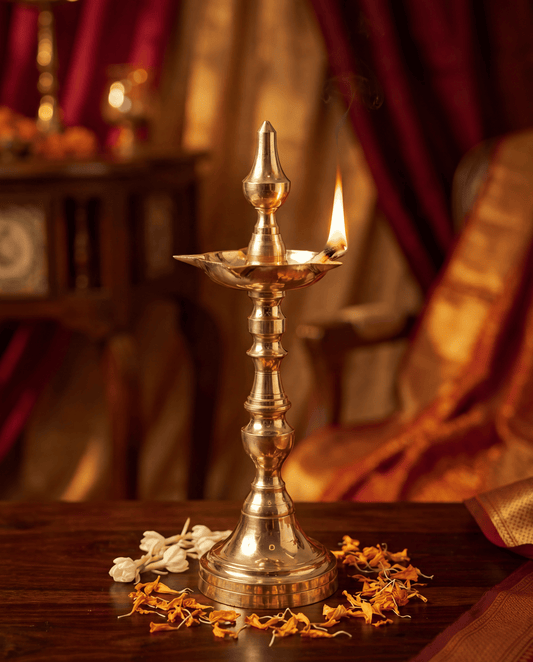 Kerala style long traditional diya
