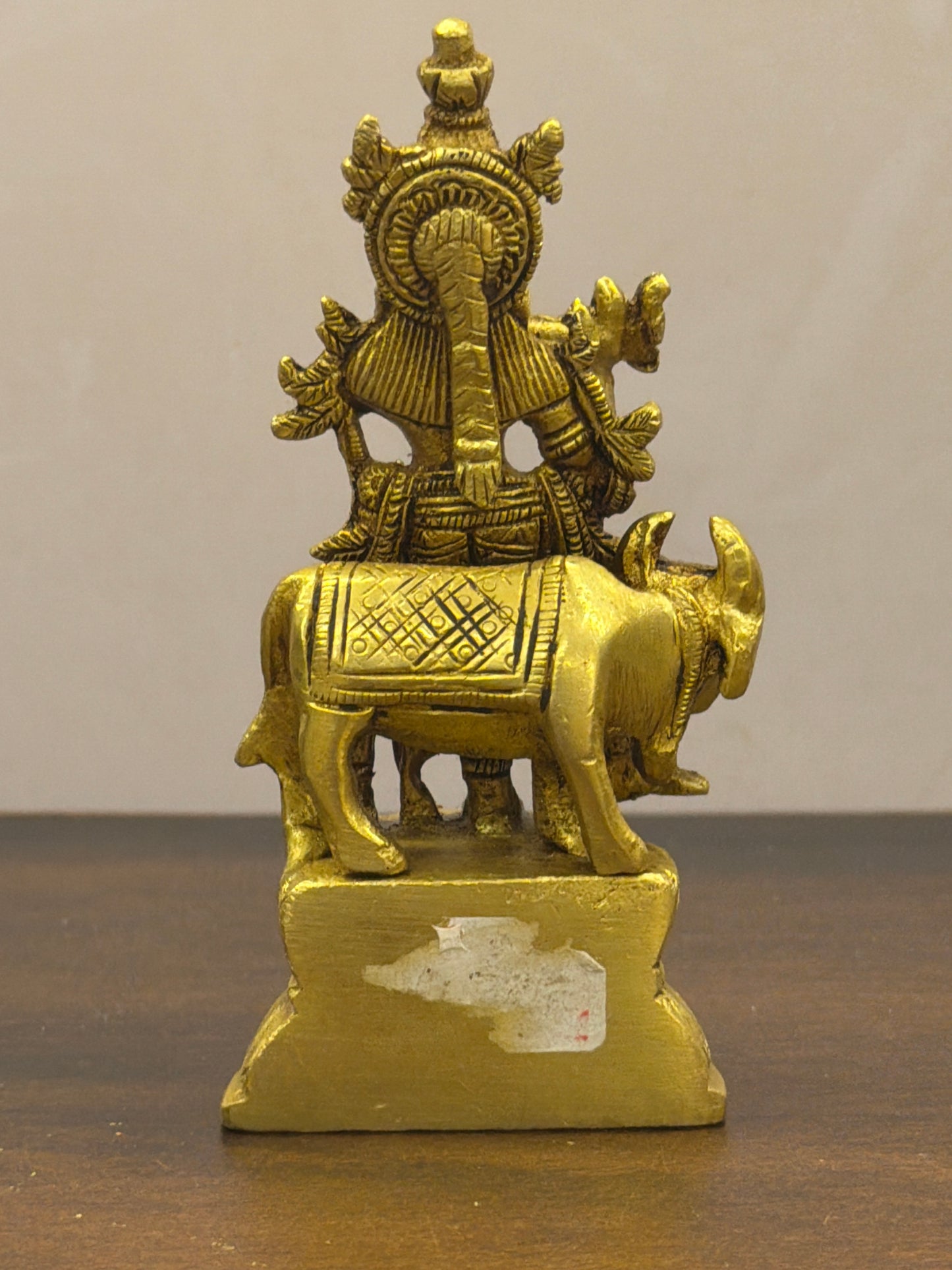 Cow Krishna Gold Finish - 4.5 inches