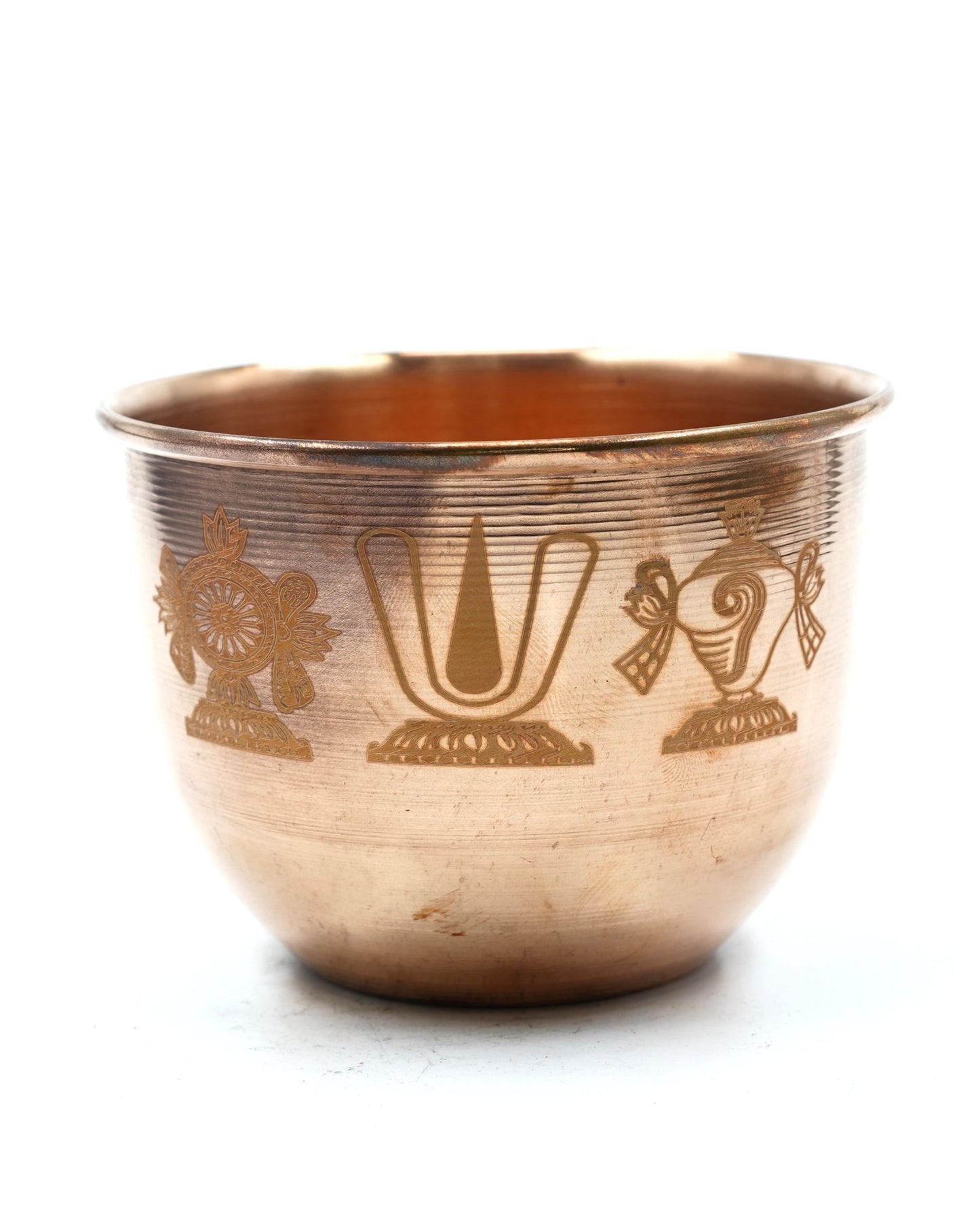 Copper Pooja Kalash Bowl - 4.7 inches Diameter - 3.6 inches Hight