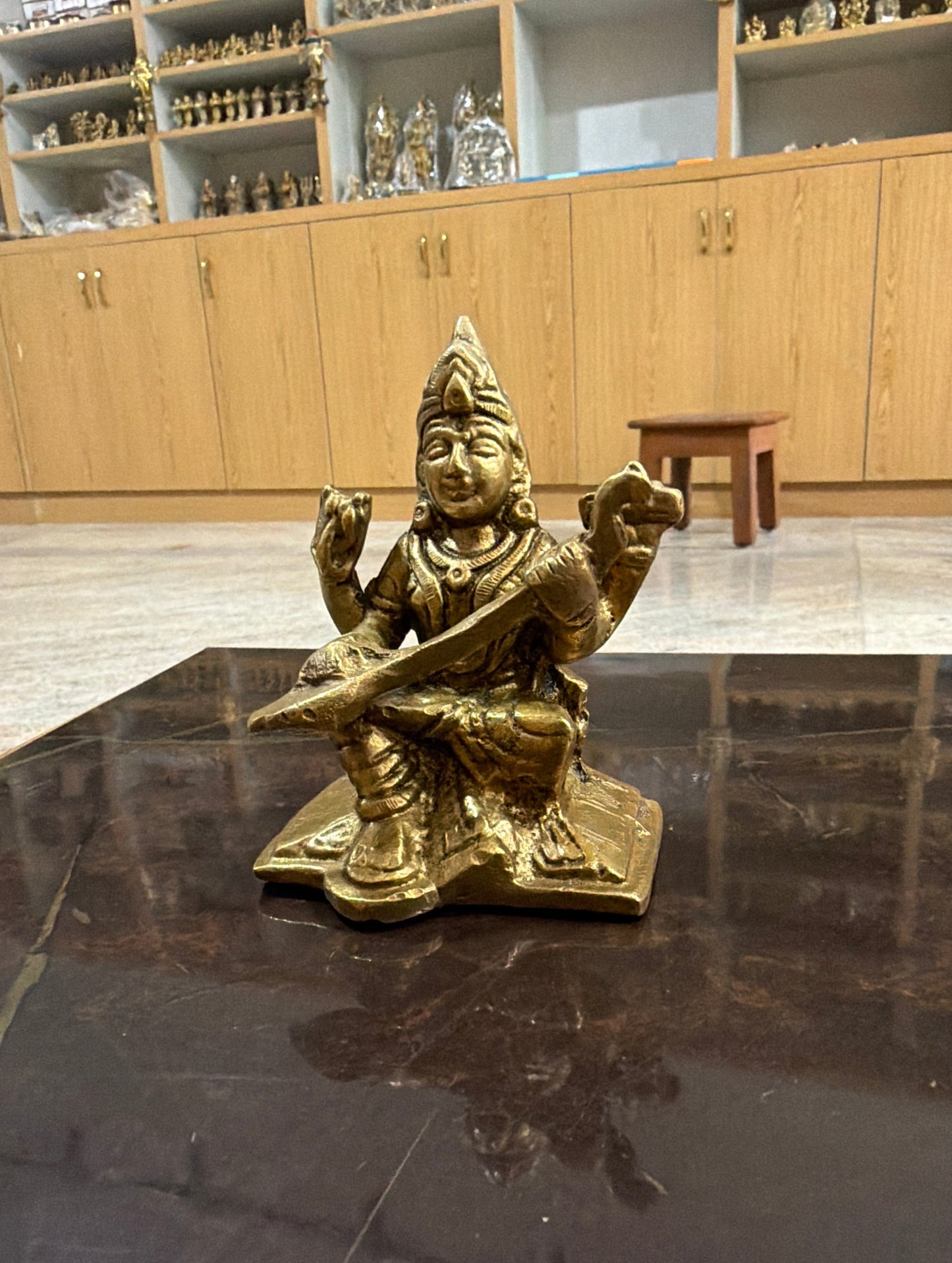 Saraswati gold finish (4 inches )