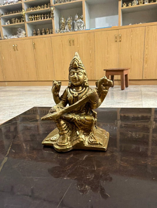 Saraswati gold finish (4 inches )