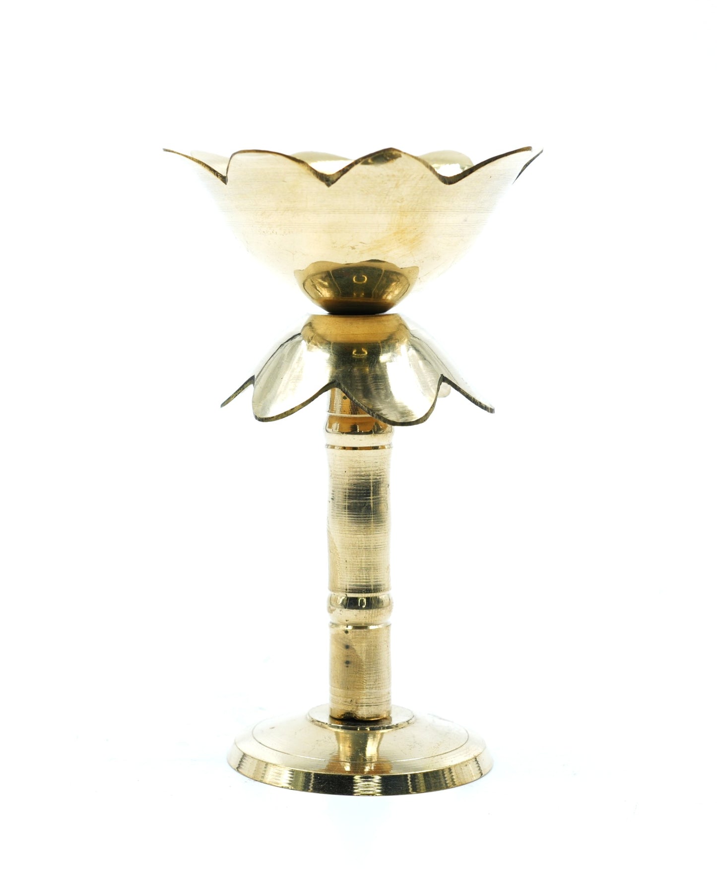 Lotus shaped long diya in medium height