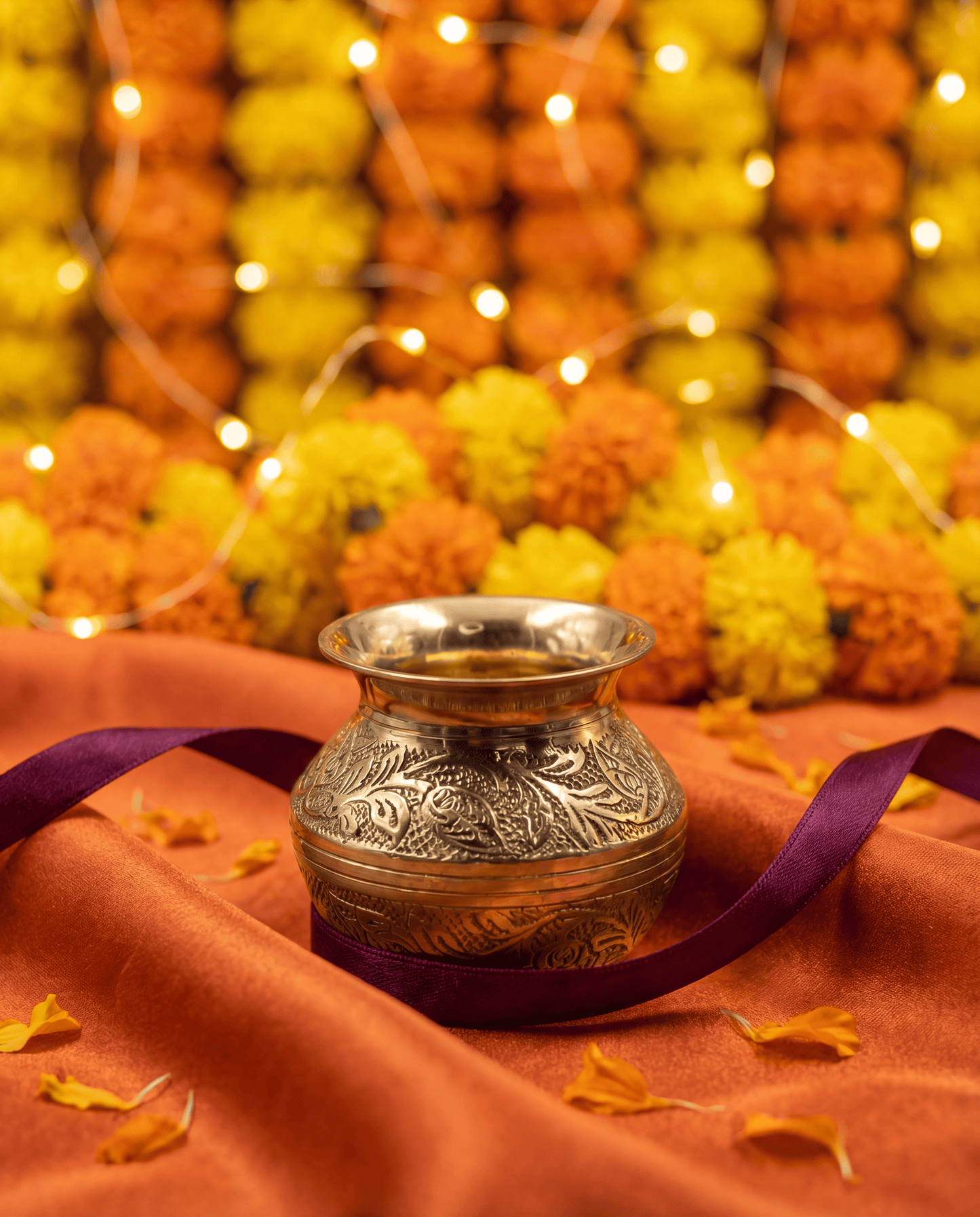 Medium sized brass kalash