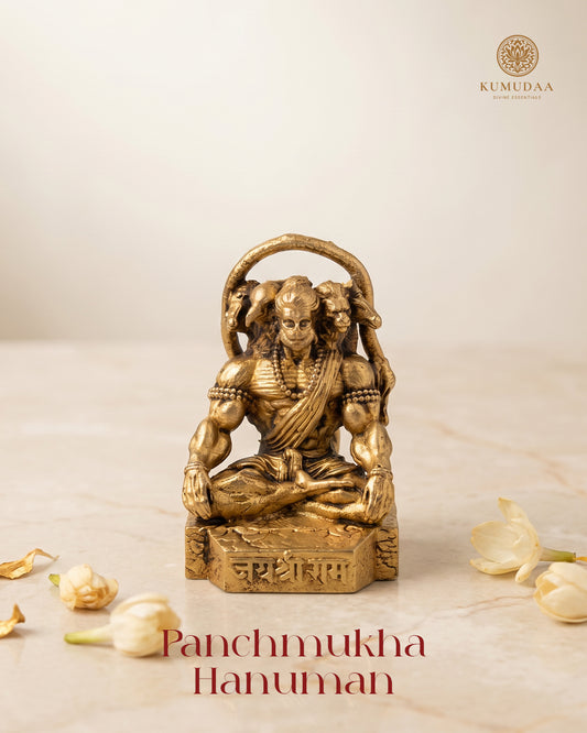 Panchamukha Hanuman – 3D Finish Brass Idol -