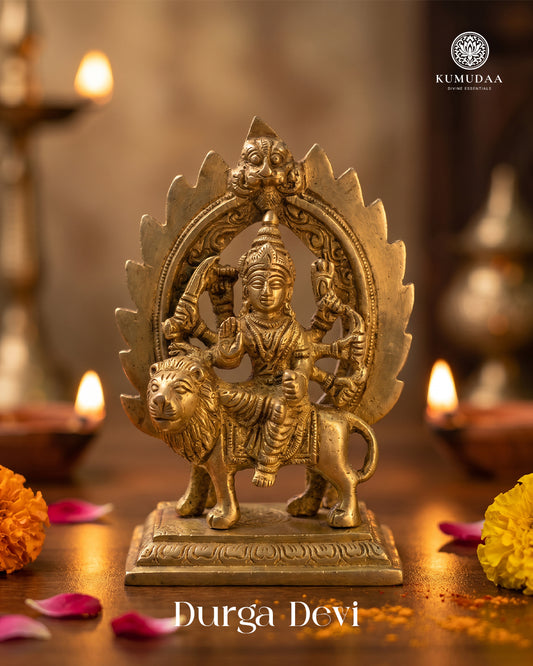 Durga Devi Gold Finish – Premium Brass Idol (5.7 inches)