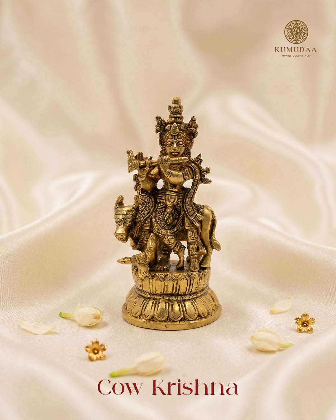 Cow Krishna Standing Idol – 4.5 Inches