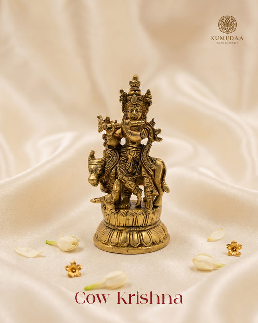 Cow Krishna Standing Idol – 4.5 Inches