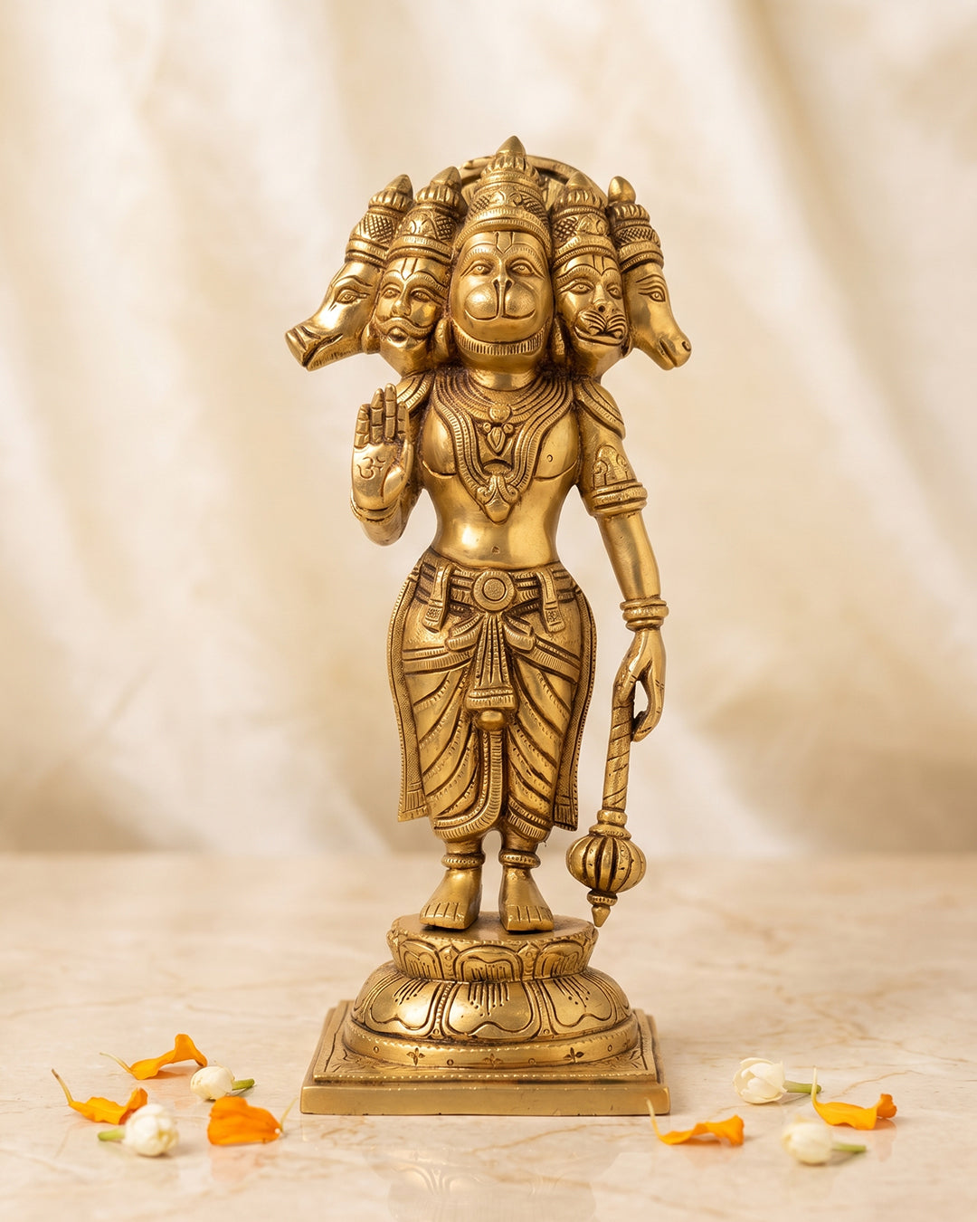 Panchamukha Hanuman – 15 Inches Antique Brass Idol