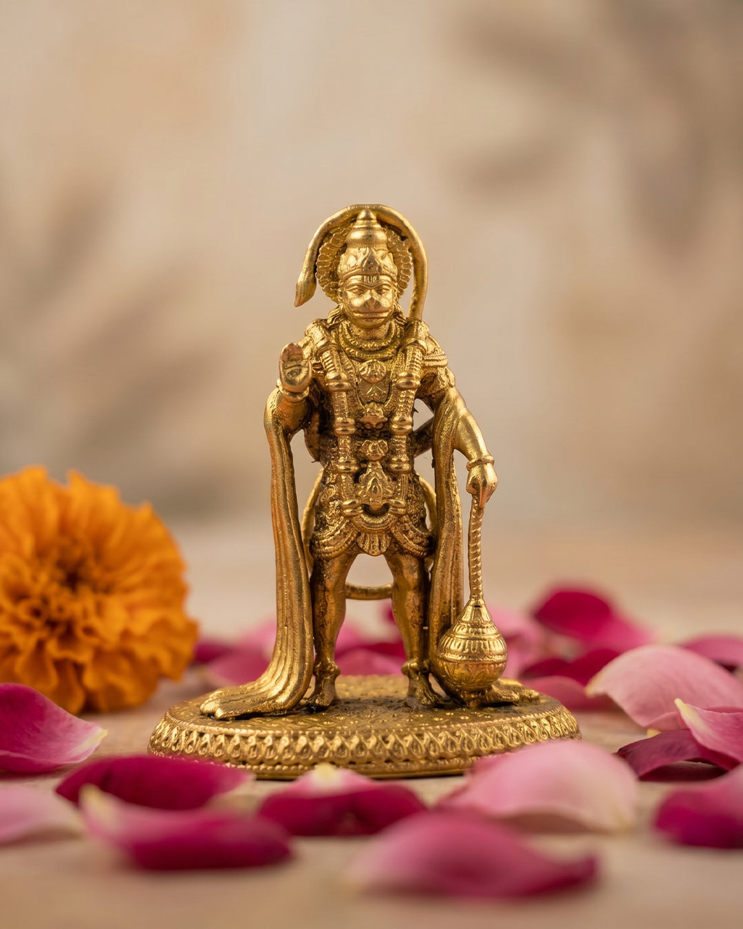 Hanuman Standing – 3D Finish Brass Idol (2 Inches)