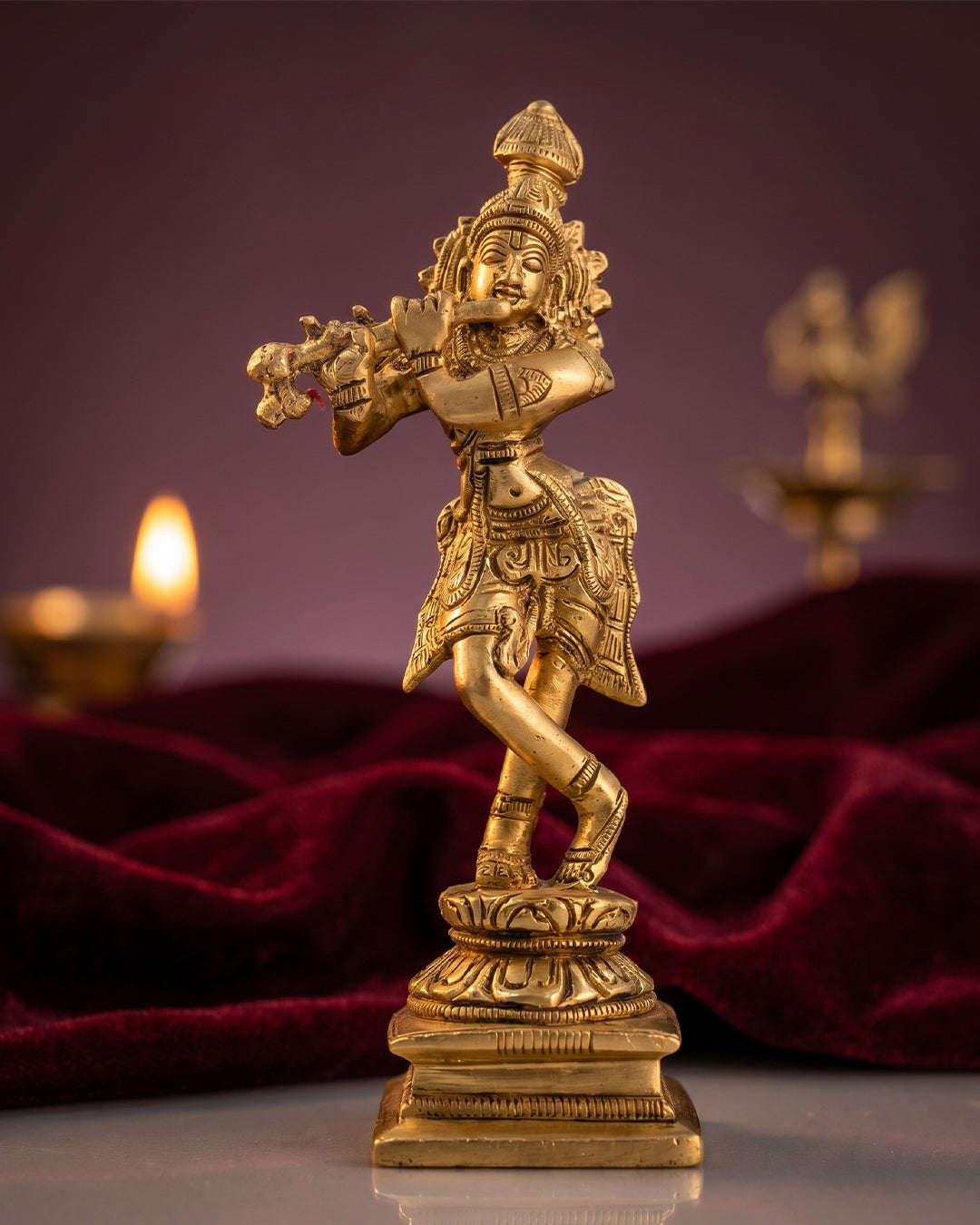 Flute Krishna Standing Idol – 5 Inches