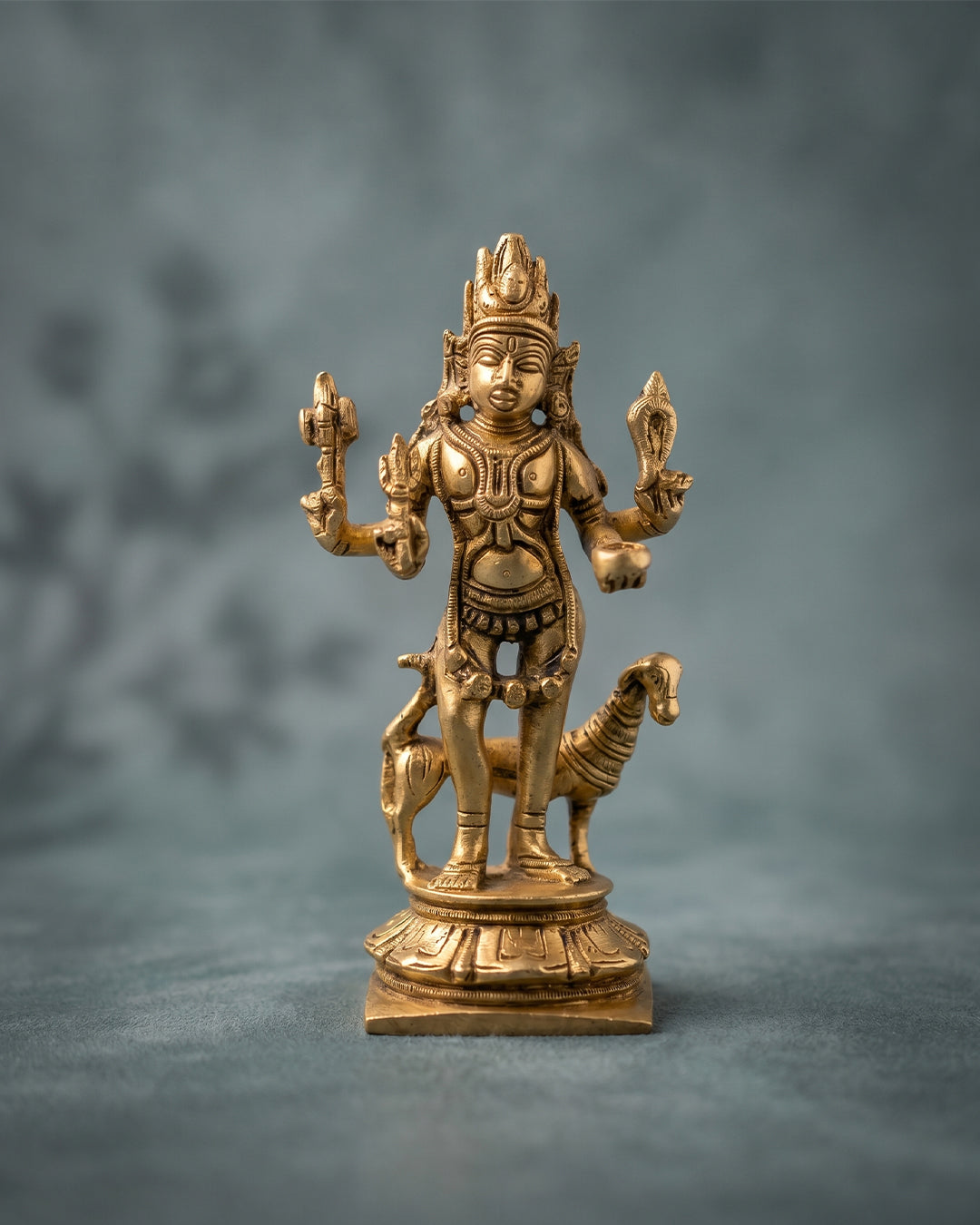 Kalabhairava Gold Finish Standing Idol – 5.8 Inches