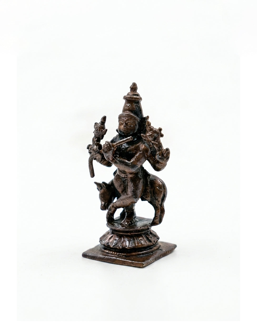 KRISHNA  – Antique Copper Divine Idol - 2 inches