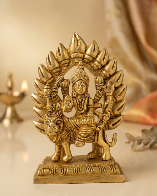 Durga Devi Gold Finish – Premium Brass Idol (5.7 inches)