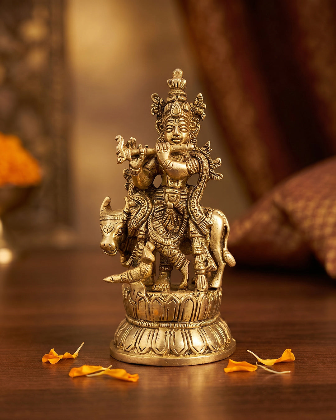 Cow Krishna Standing Idol – 4.5 Inches