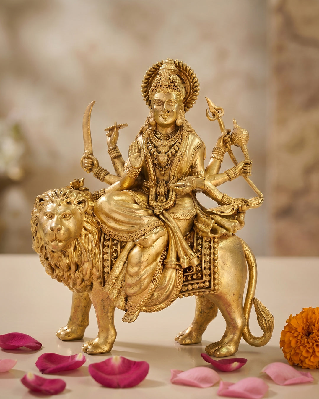 Durga Devi 3D Large – Premium Brass Idol