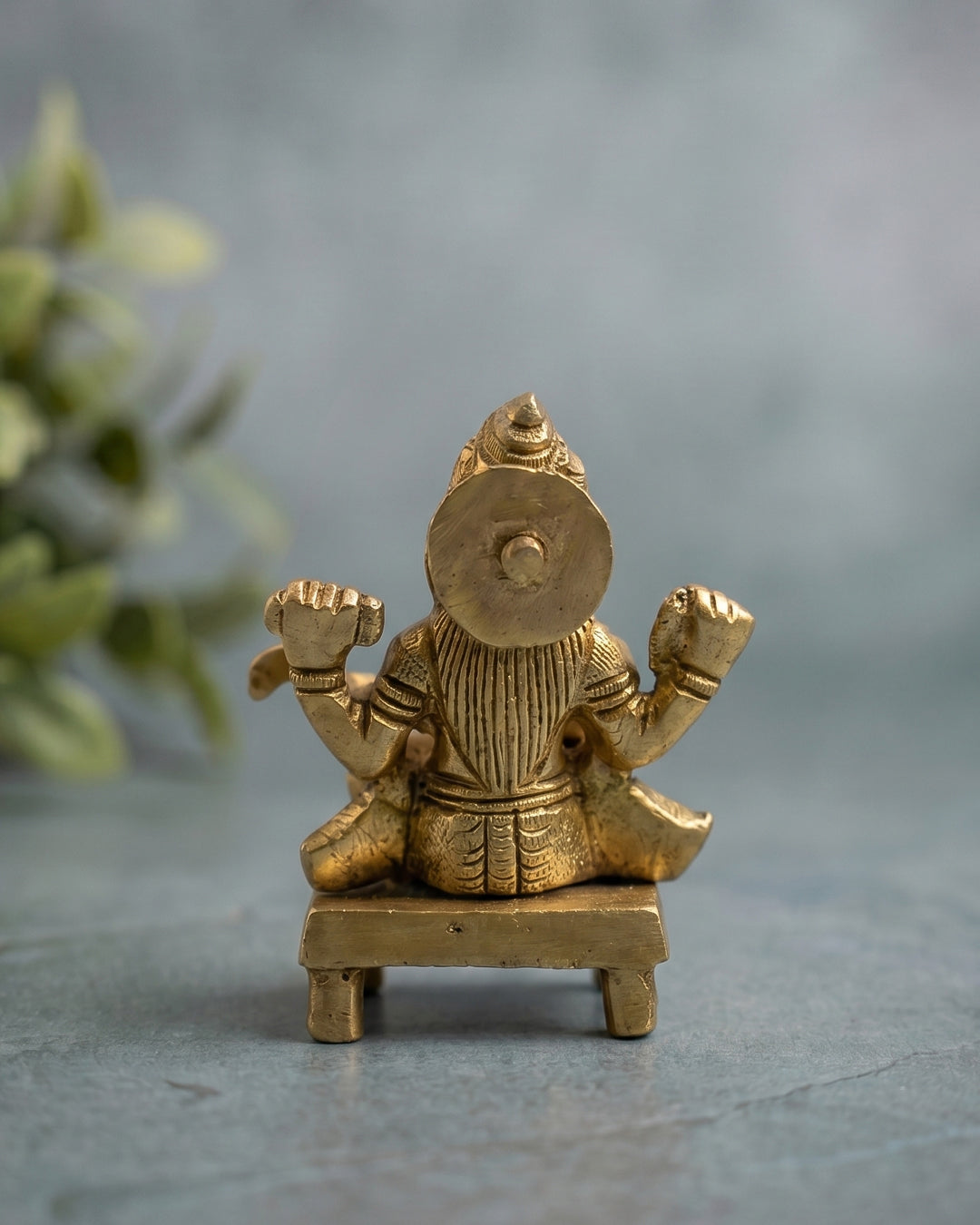 Saraswati Devi – Antique Gold Finish Brass Idol (3 inches)
