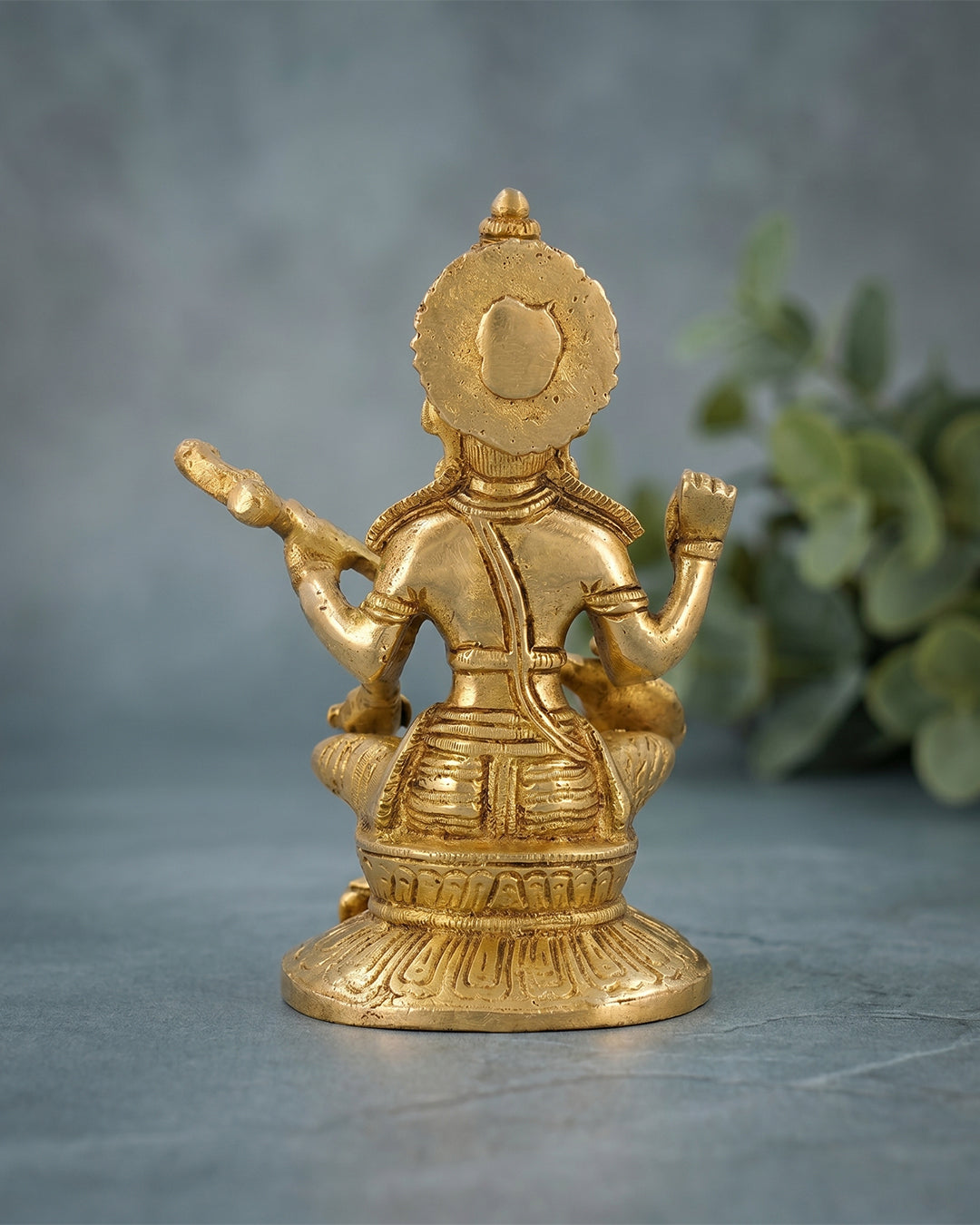 Saraswati Devi – Gold Finish Idol (6.5 Inches)