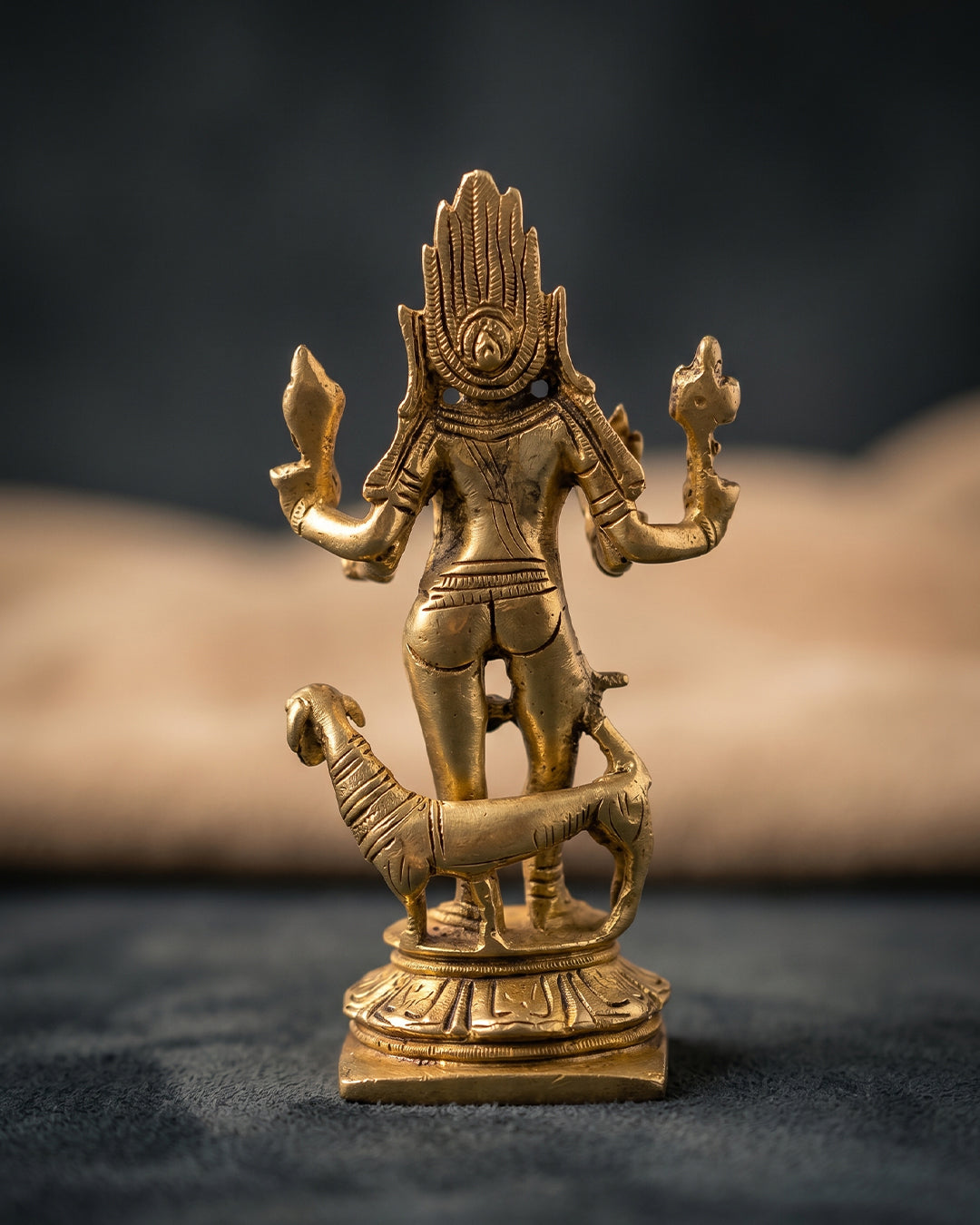 Kalabhairava Gold Finish Standing Idol – 5.8 Inches