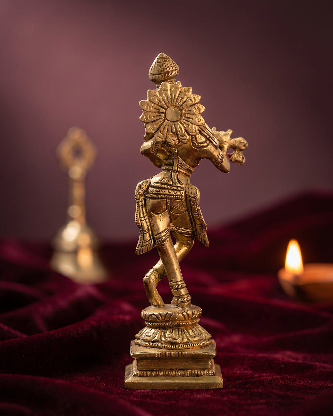 Flute Krishna Standing Idol – 5 Inches
