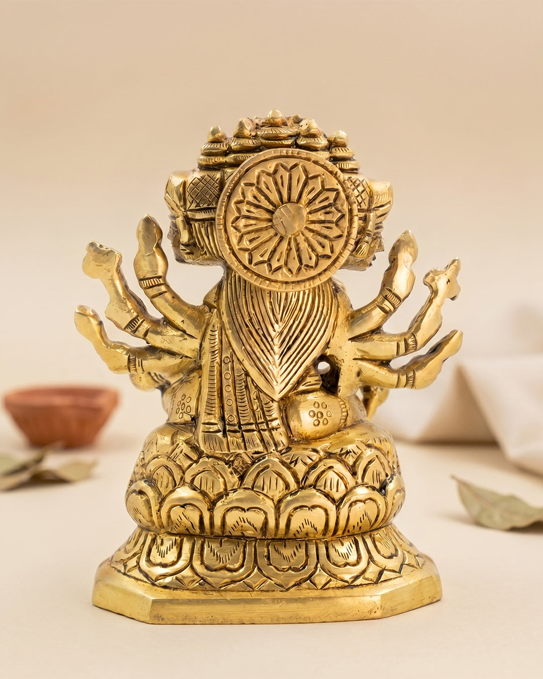 Gayatri Devi Brass Idol – Divine Gold Finish (5 inches)