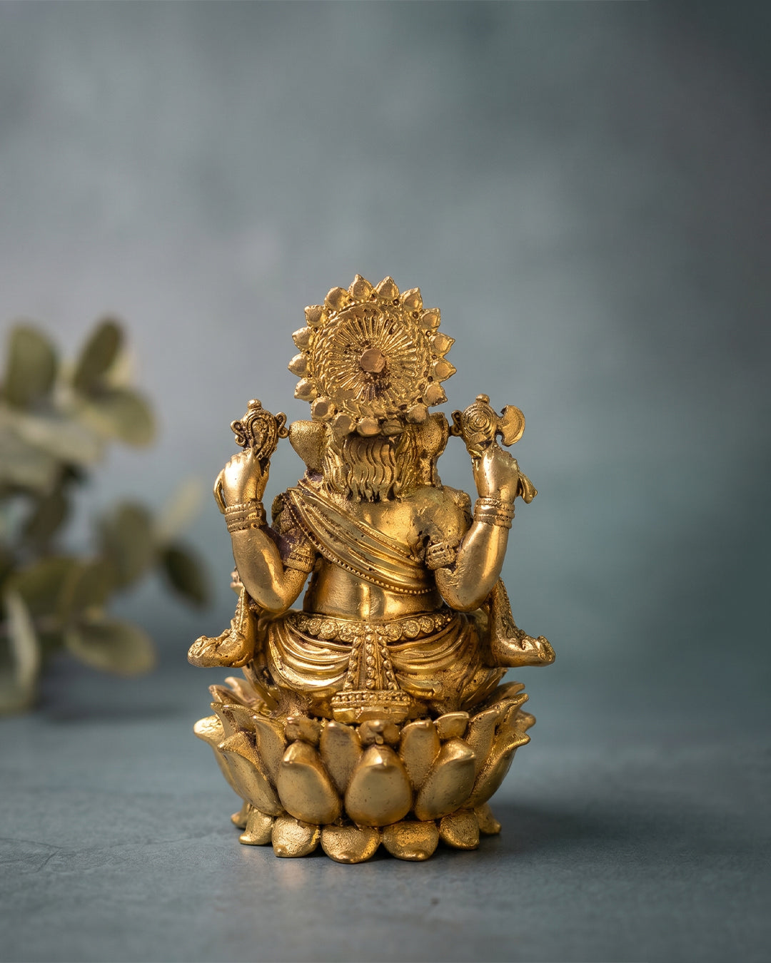 Ganesha Sitting in Lotus – 4 Inches 3D Finish Idol