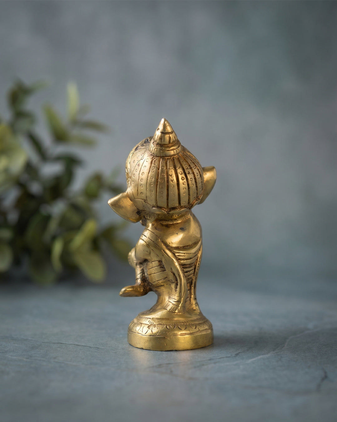 Damru Ganesha – Antique Finish Idol