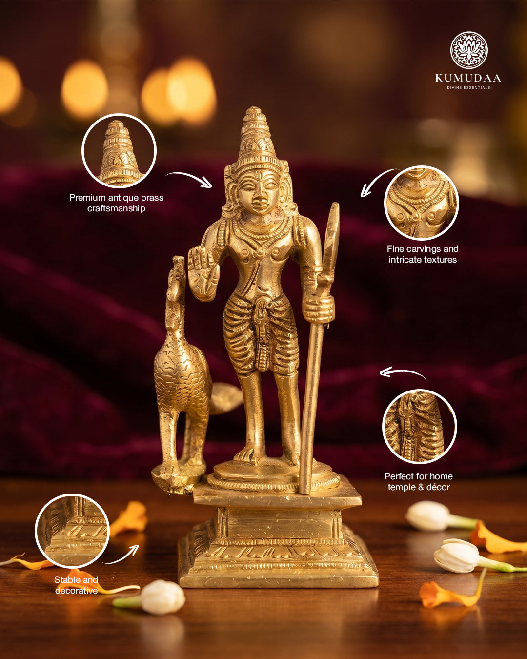 Subramanya – Gold Finish (4.5 inches)