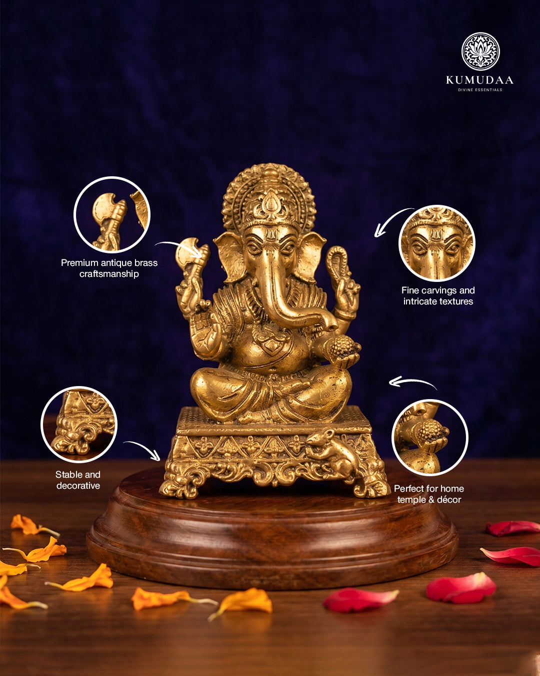 Ganesh Sitting – 2 Inches 3D Finish Idol