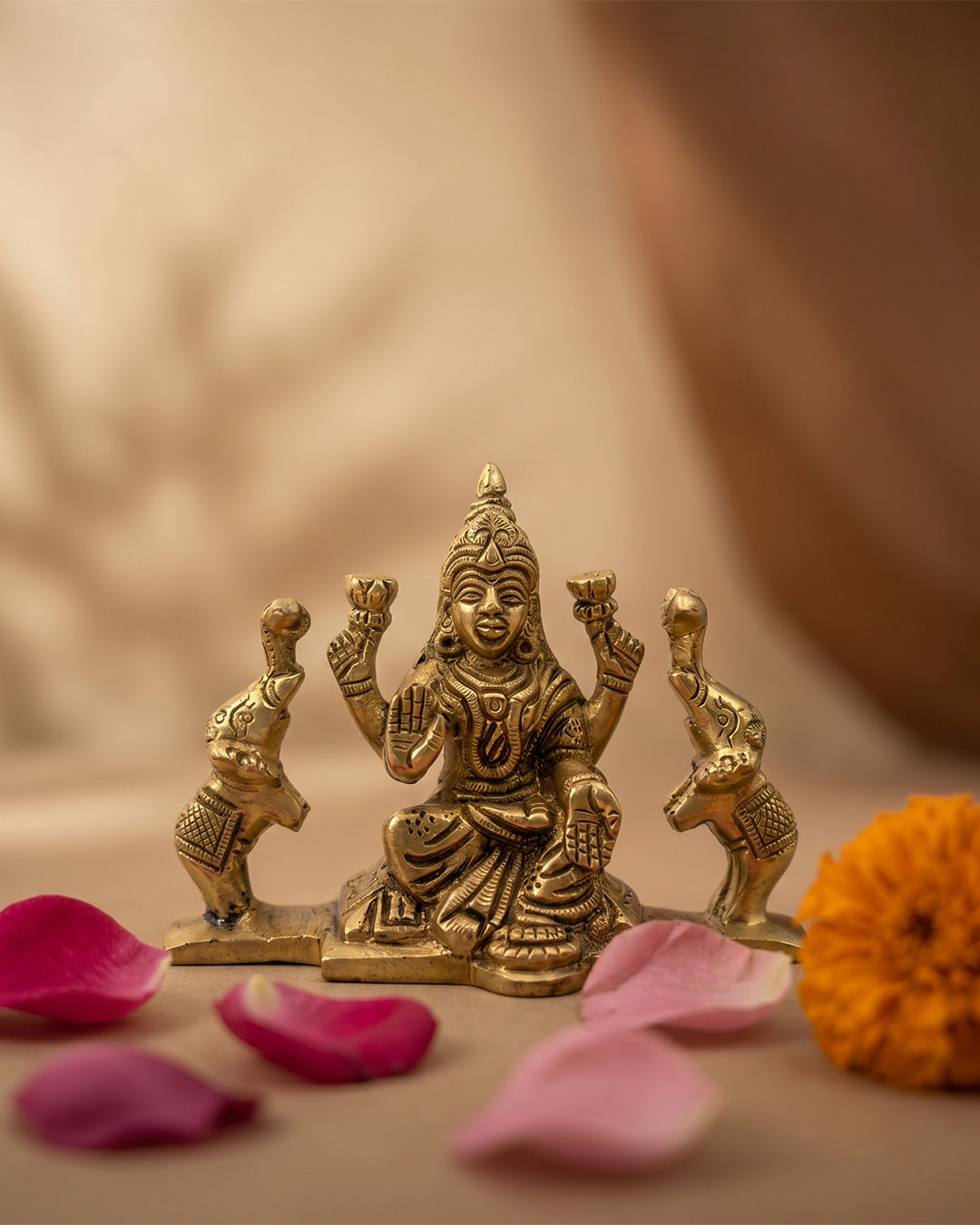 Haha Lakshmi – Gold Finish Idol (3 Inches)