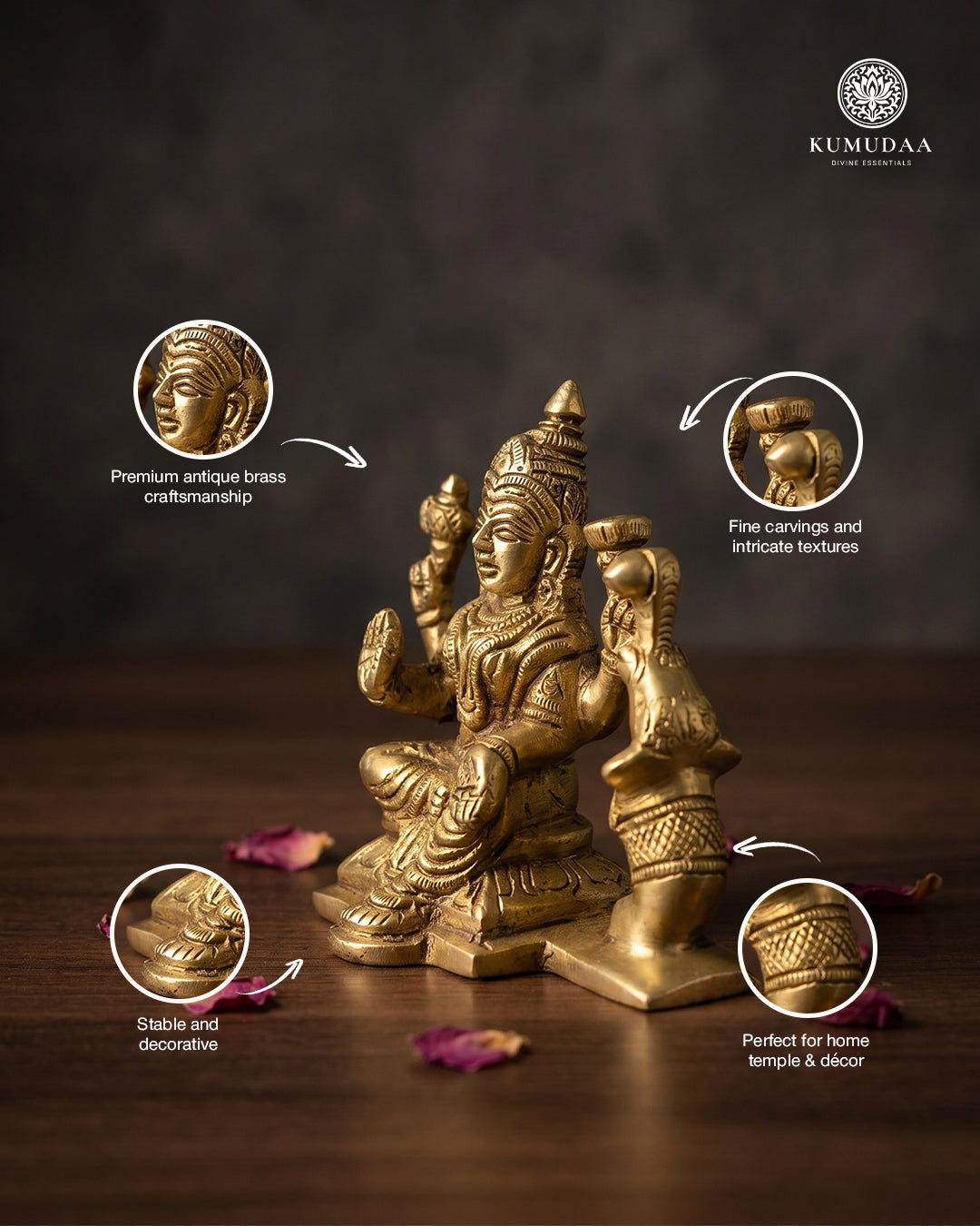 Haha Lakshmi – Gold Finish Idol (3 Inches)