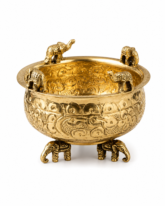 Brass elephant urli