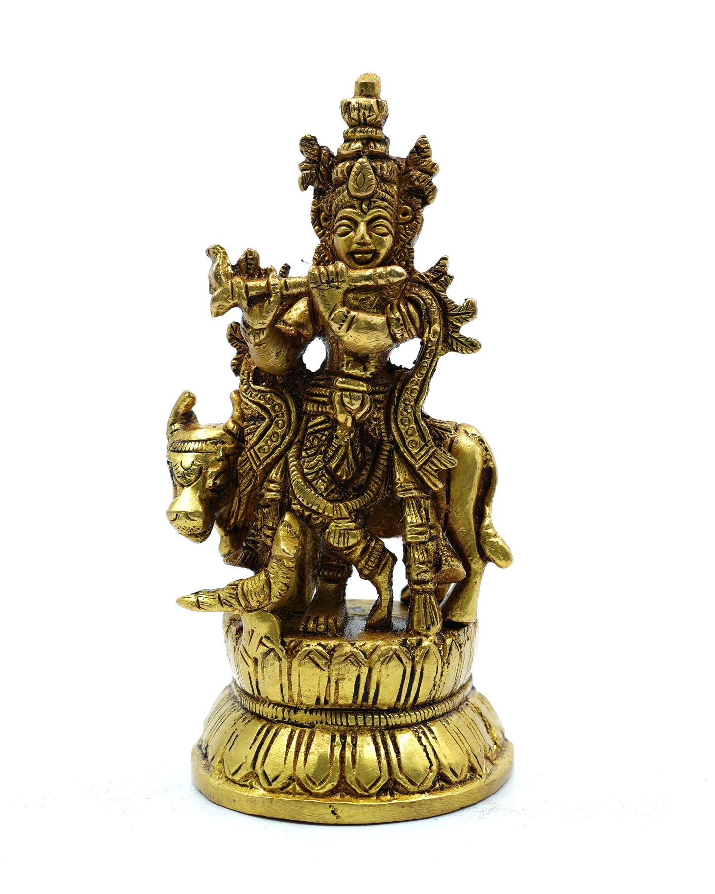 Cow Krishna Standing Idol – 4.5 Inches