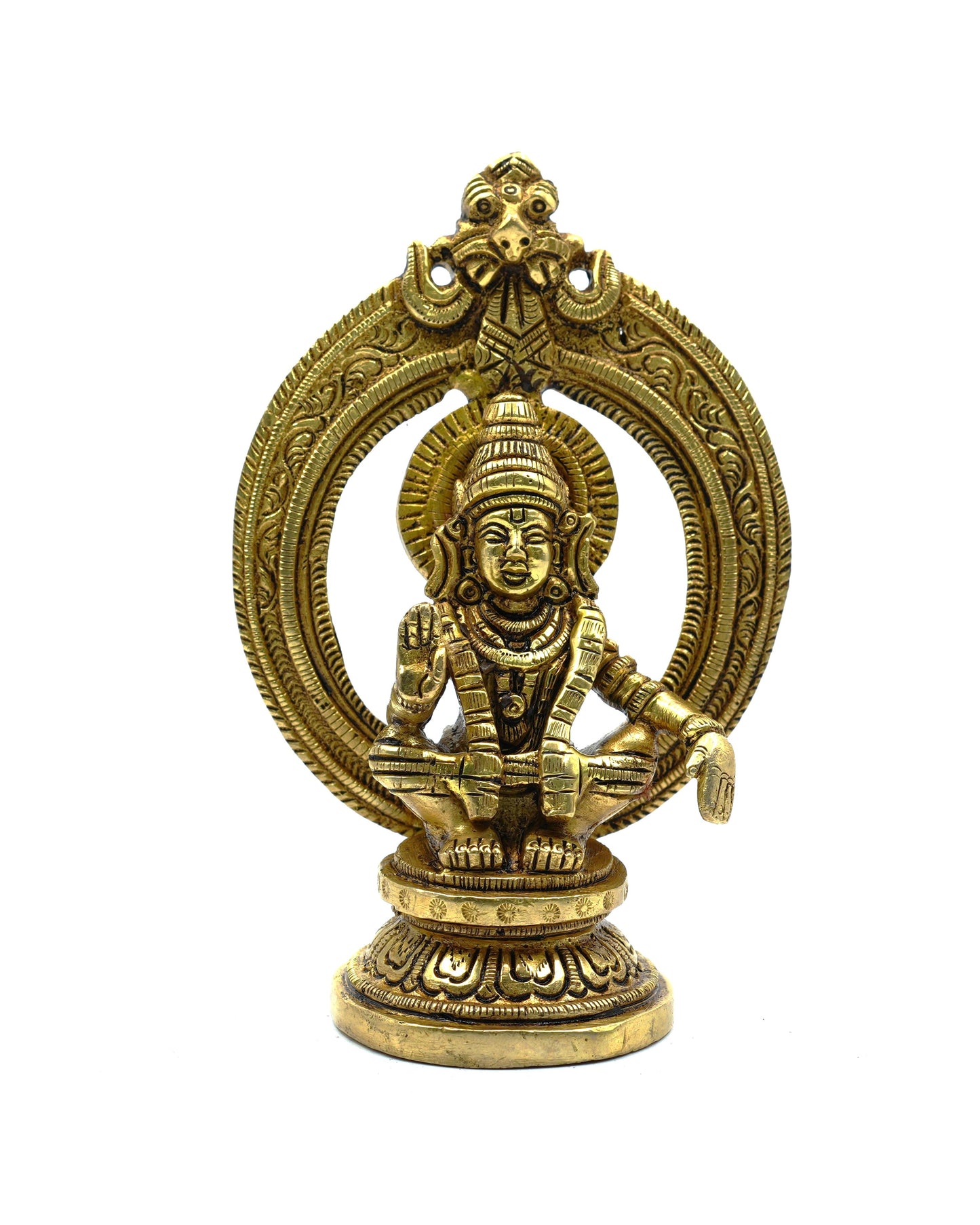 Ayyappa – Antique Gold Finish Brass Idol