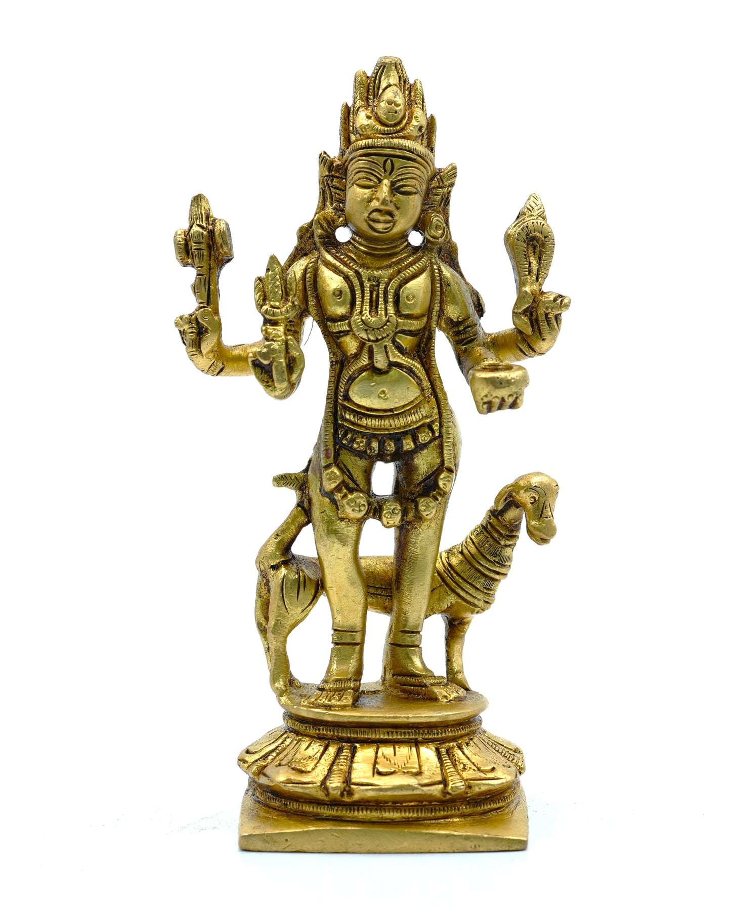 Kalabhairava Gold Finish Standing Idol – 5.8 Inches