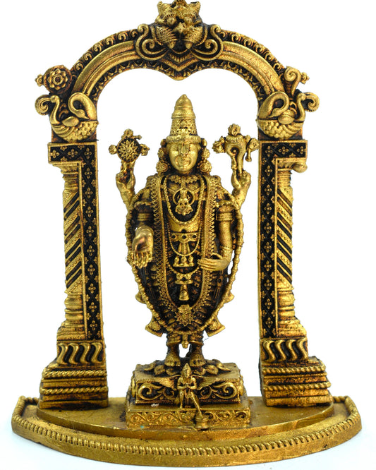 Venkateswara with Makara Toran – 3D Finish Brass Idol (4.5 inches)