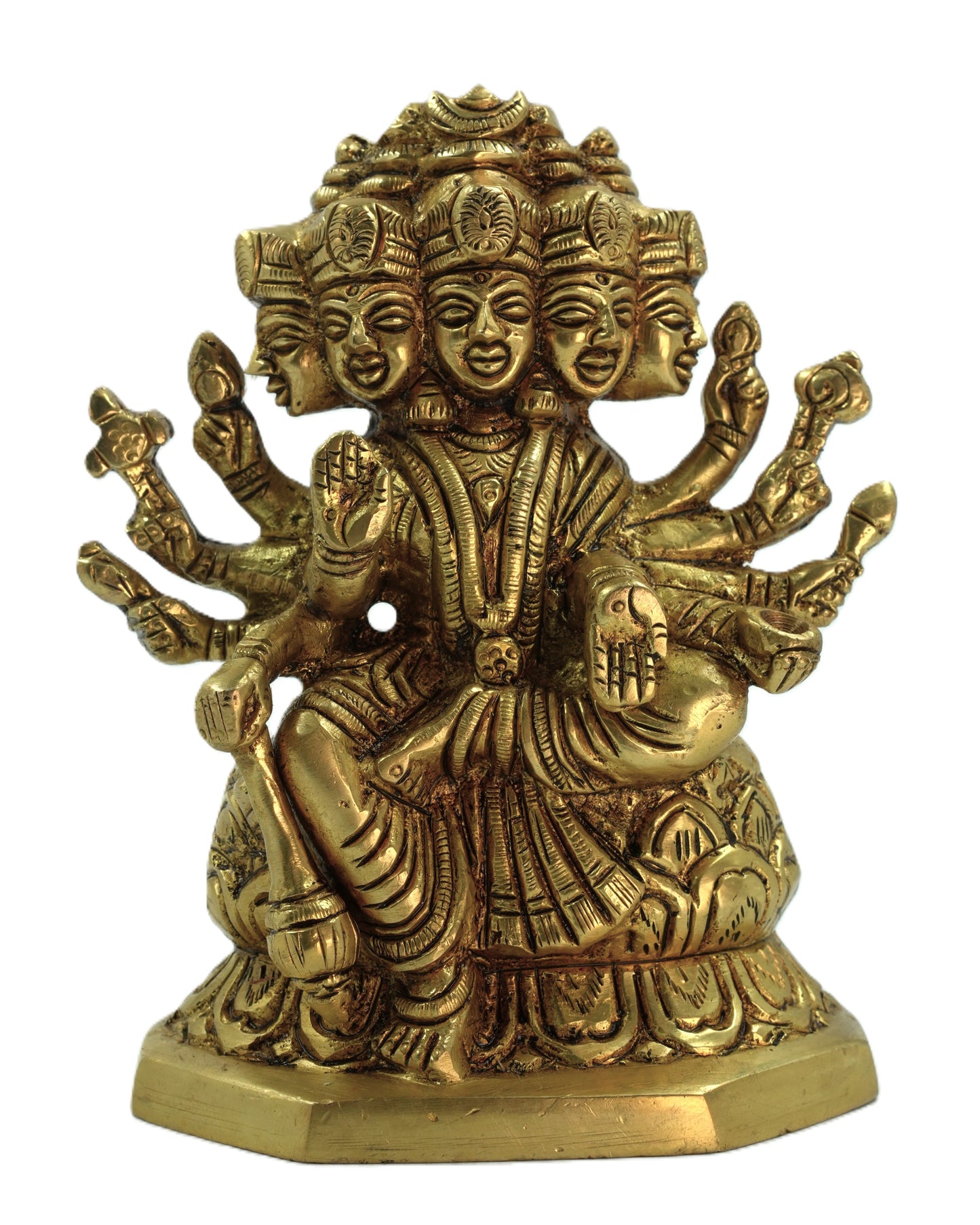 Gayatri Devi Brass Idol – Divine Gold Finish (5 inches)