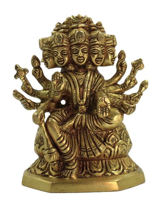Gayatri Devi Brass Idol – Divine Gold Finish (5 inches)