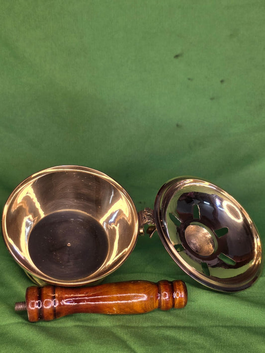 Beautifully designed loban/ sambrani stand with wooden handle