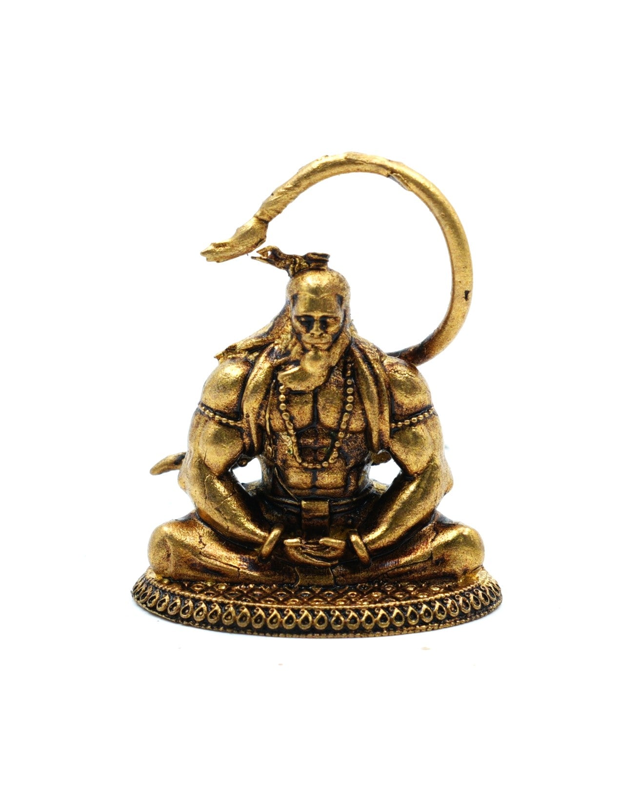 Anjaneya with Tail Up – 3D Finish Brass Idol (Small & Medium)