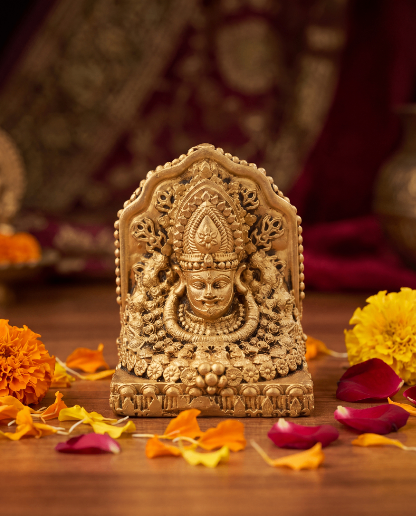 Divine Devi Face Brass Idol